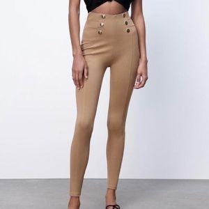 Zara button leggings